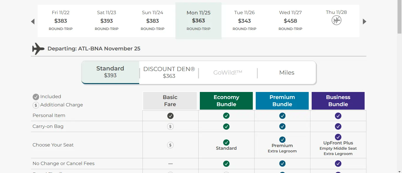 Frontier Airlines Low Fare Calendar